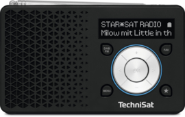 TechniSat DigitRadio 1 portable DAB+ en FM radio met TWEE keer oplaadbare accu, zwart-zilver