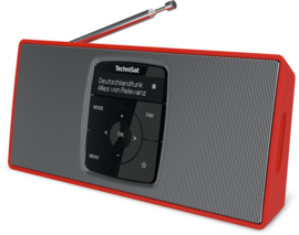 TechniSat DIGITRADIO 2 S draagbare DAB+/FM stereo radio met Bluetooth audio streaming, rood