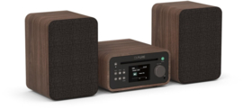 Pure Classic Stereo Mini microsysteem met DAB+ en FM radio met CD en Bluetooth, Zwart Walnoot
