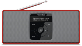 TechniSat DIGITRADIO 2 S draagbare DAB+/FM stereo radio met Bluetooth audio streaming, rood
