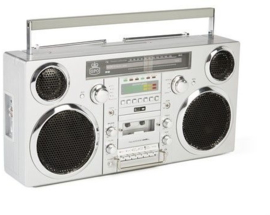GPO Brooklyn Jaren 80 Retro Boombox met Bluetooth, CD, Cassette, USB en DAB+ radio, zilver