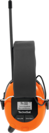 TechniSat Stereoman DAB+ OD stereo DAB+ en FM hoofdtelefoon bouwradio - gehoorbeschermer met ingebouwde accu, oranje