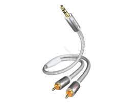 Inakustik stereo kabel: hifi 3.5mm mini-jack naar dubbel tulp - 150 centimeter