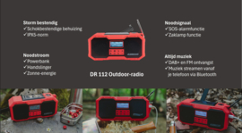 Albrecht DR 112 stereo draagbare nood radio en lamp met DAB+, FM, Bluetooth en alarm