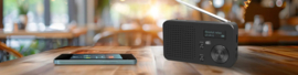 Telestar Top 100 compacte DAB+ en FM radio met Bluetooth , USB speler en ingebouwde oplaadbare accu