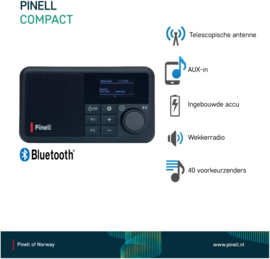Pinell Compact oplaadbare DAB+ radio met FM en Bluetooth