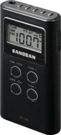 Sangean Pocket 120 (DT-120) compacte AM en FM stereo zakradio met presets, zwart