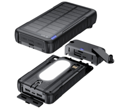POWERplus Rhebock powerbank met zonnepaneel en dynamo 10.000 mAh