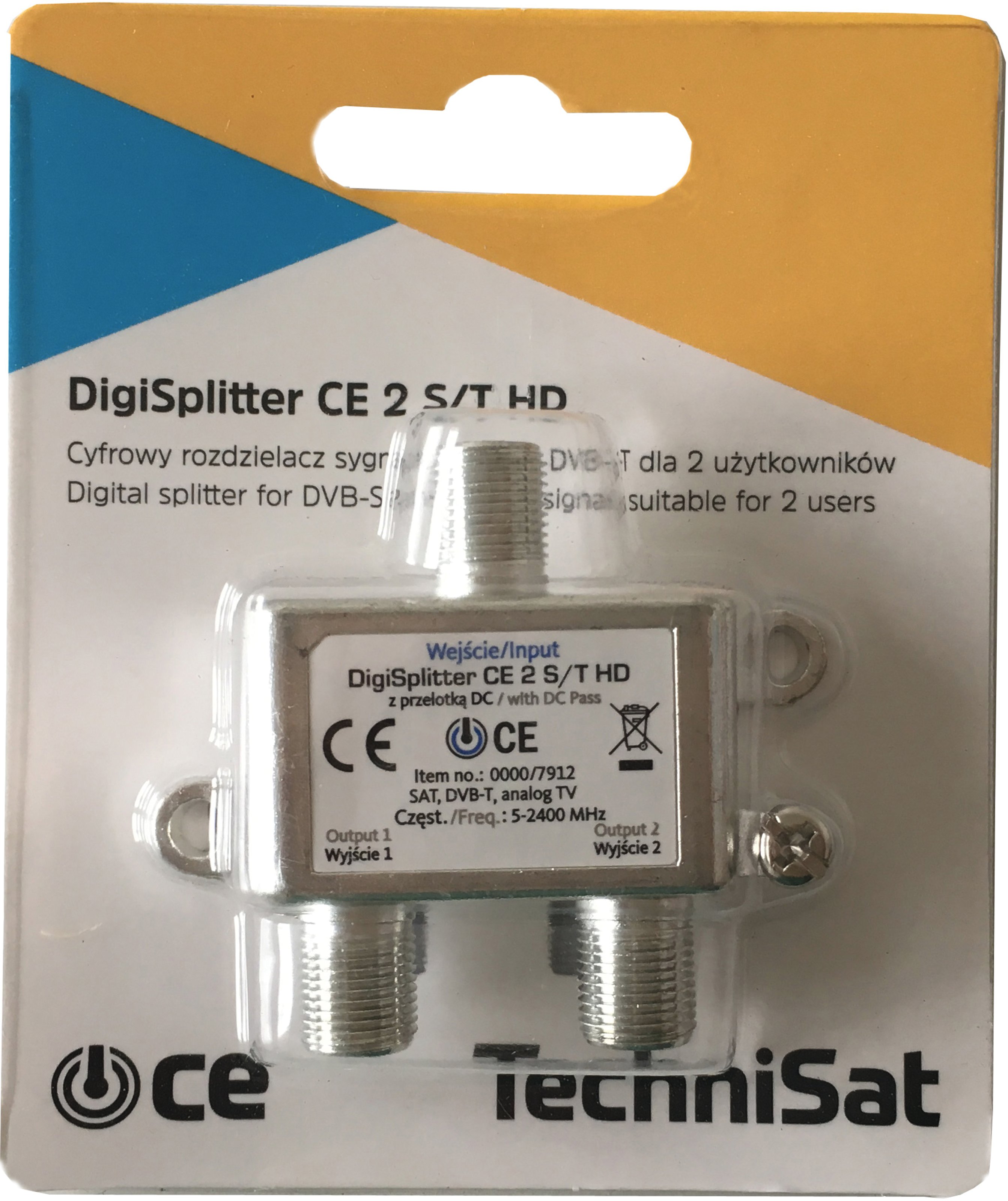 Antenne splitser / 2 weg verdeler - splitter met F connectoren