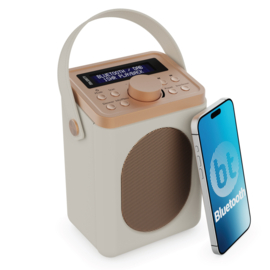 Majority Audio Little Shelford draagbare radio met DAB+, FM en Bluetooth, cream
