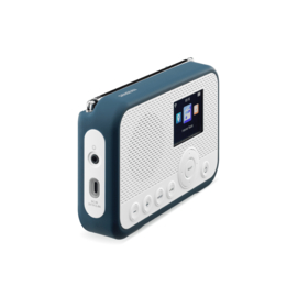 Sangean WFR-39 compacte oplaadbare radio met internet, Spotify Connect, DAB+, FM en audiostreaming,  wit - blauw