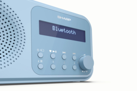 Sharp DR-P420 BL draagbare DAB+ en FM radio met Bluetooth en alarmfunctie, staal blauw