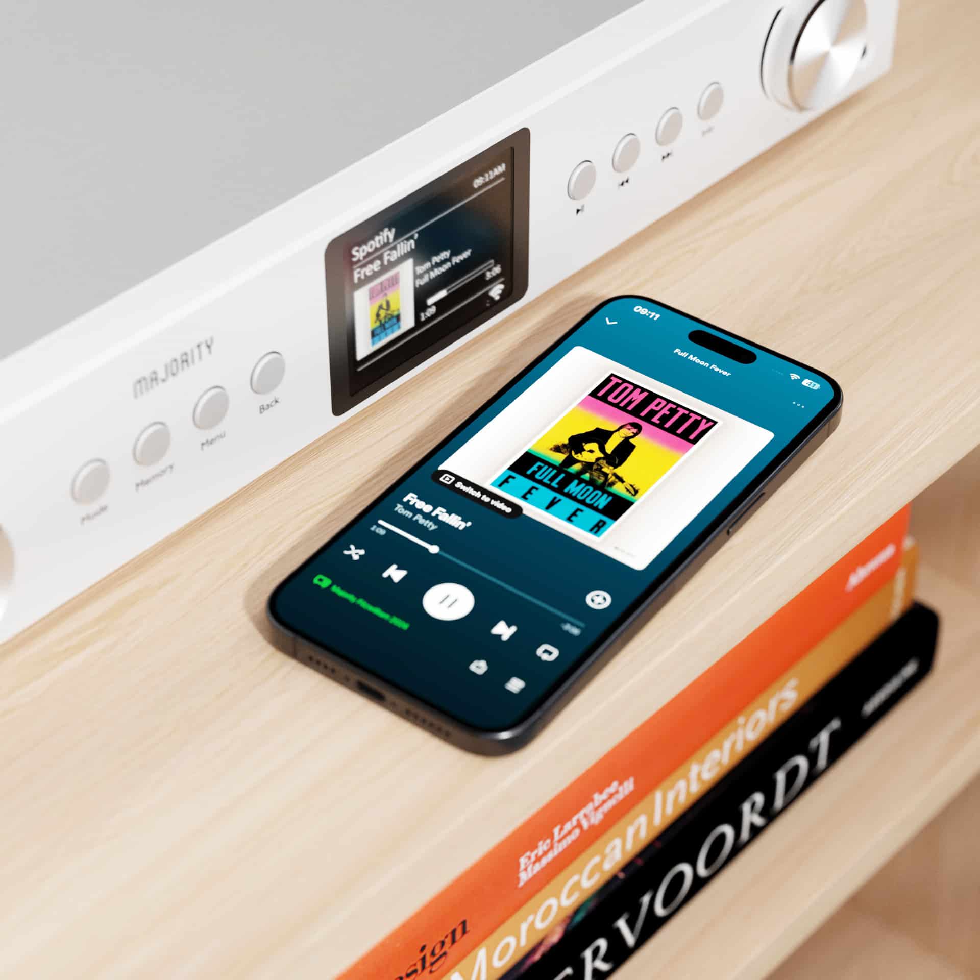 Majority Audio Fitzwilliam 2024 stereo hifi tuner met internetradio, DAB+, FM,  USB, Spotify en Bluetooth, zIlver
