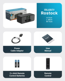 Majority Audio Rostock stereo radio met internet, DAB+, FM,  Spotify en Bluetooth