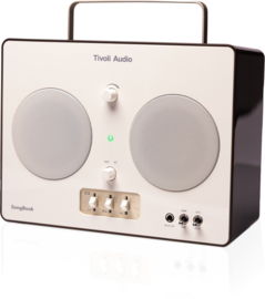 Tivoli Audio SongBook premium draagbaar geluidssysteem met Bluetooth en (gitaar-) versterker op accu, cream brown