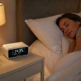 Pure Sleep digitale stereo DAB+ en FM wekker klok radio met Bluetooth, sand