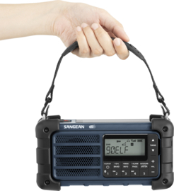 Sangean MMR-99DAB FM, DAB+ en Bluetooth nood radio met zonnepaneel en dynamo, Ocean Blue