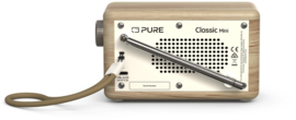 Pure Classic Mini digitale DAB+ en FM oplaadbare radio met Bluetooth, Wit Eiken