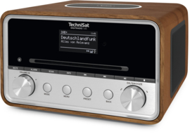 TechniSat DigitRadio 586 stereo internetradio met CD, USB, DAB+ en Bluetooth, walnoot - zilver