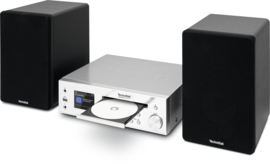 TechniSat DigitRadio 760 CD IR stereo hifi audio installatie met DAB+, FM en internet radio, met CD, Bluetooth en USB, zilver