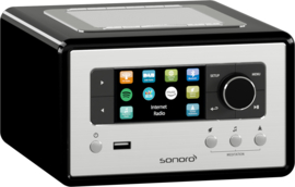 sonoro RELAX SO-810 V2 internetradio met WIFI, LAN, DAB+, FM, Spotify, Bluetooth en USB, zwart, OPEN DOOS