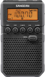 Sangean Pocket 800 (DT-800) robuuste AM en FM zakradio, zwart