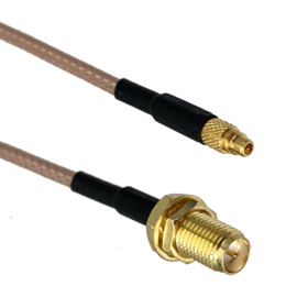 SMA connector male BINNEN naar SMB male - pigtail 15 cm