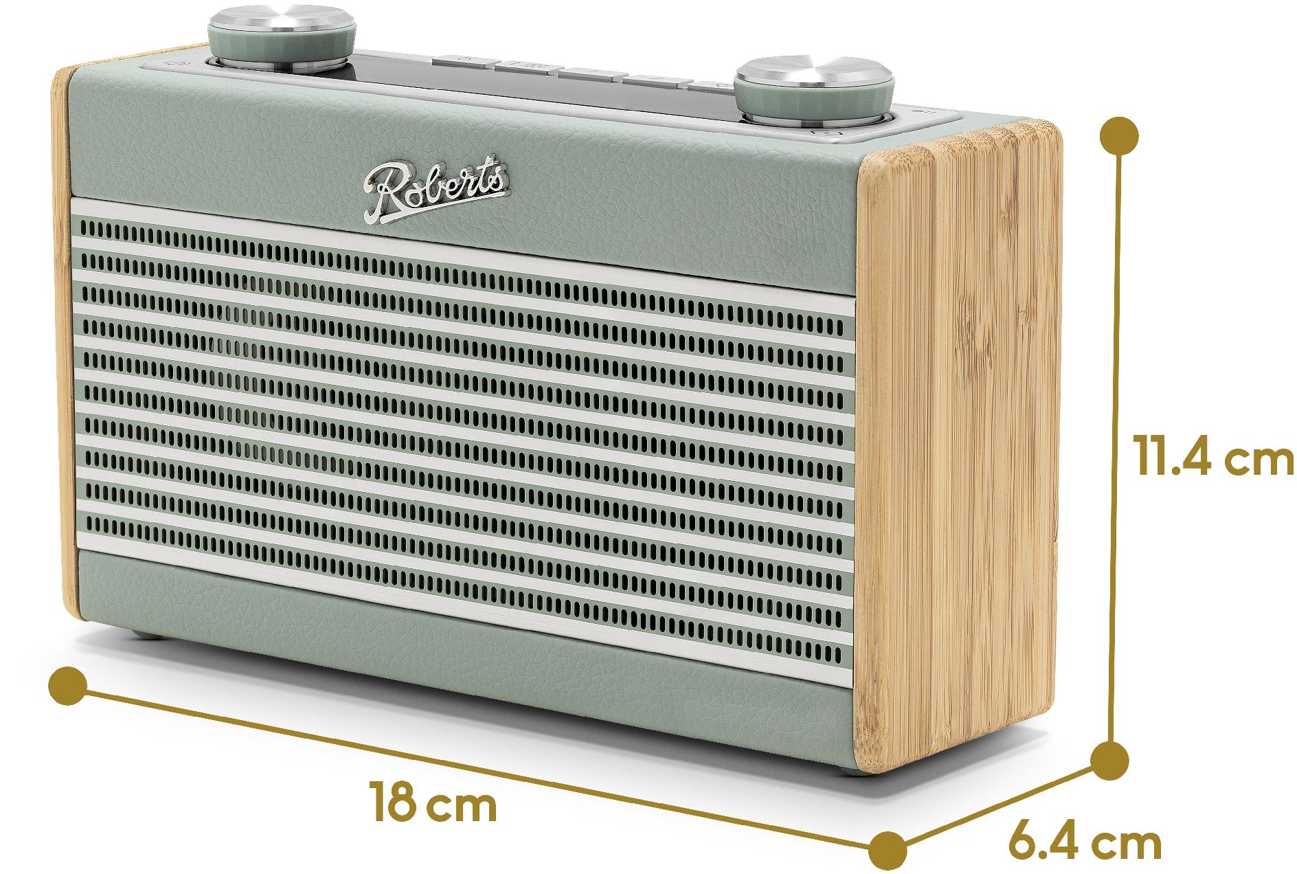 Roberts Rambler Uno retro DAB+ radio met FM en Bluetooth, Duck Egg Blue