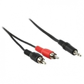 Stereo kabel: 3.5mm mini-jack naar dubbel tulp - 3 meter