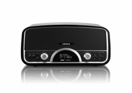 Lenco DR-05 BT Retro design stereo Bluetooth radio met FM en DAB+, zwart