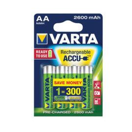 Varta AA oplaadbare batterijen, HR6, 2600 mAh, set van 4