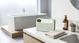 Pure Bloom vrolijke draagbare en oplaadbare radio voor binnen en buiten met DAB+ en FM met Bluetooth ontvangst, sage