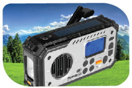 POWERPlus Bison DAB+, FM en Bluetooth radio met lamp en zonnepaneel en opwindhendel