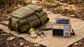 Krüger & Matz KM0831 portable FM, MW, KW radio met Bluetooth ontvangst, USB en SD, met zonnepaneel