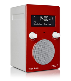 Tivoli Audio Model PAL+ BT oplaadbare radio met DAB+, FM en Bluetooth, rood-wit