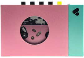 We Are Rewind Edith draagbare oplaadbare stereo cassette speler met Bluetooth zender, roze