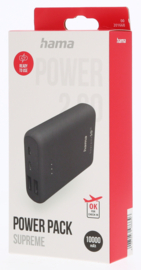 Hama powerbank - Supreme 10HD - 10.000 mAh met 3 USB uitgangen