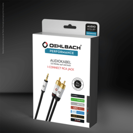 Oehlbach hoogwaardige stereo audio kabel, dubbel tulp / cinch / RCA naar mini jack - 150 cm