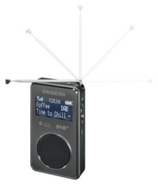 Sangean Pocket 350 (DPR-35) oplaadbare pocketradio met DAB+ / FM en speaker, zwart