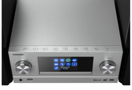Kenwood M-9000S stereo smart Hi-Fi systeem met DAB+ en FM radio, internetradio, CD, USB, Bluetooth en Spotify, zilver
