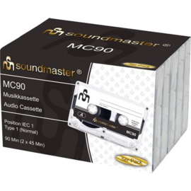 Soundmaster Cassettebandjes 90 minuten, pakje van 5 stuks