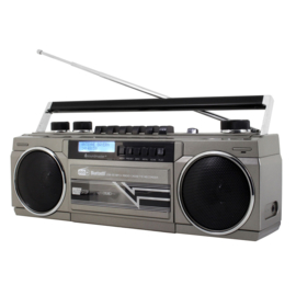 Soundmaster SRR70TI old skool boombox cassette speler met DAB+, FM, Bluetooth en USB, metaal