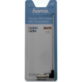 Hama DAB+ / DVB-T / DVB-T2 telescoopantenne met Coax connectors, haaks