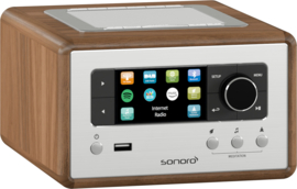 sonoro RELAX SO-810 V2 internetradio met WIFI, LAN, DAB+, FM, Spotify, Bluetooth en USB, walnut