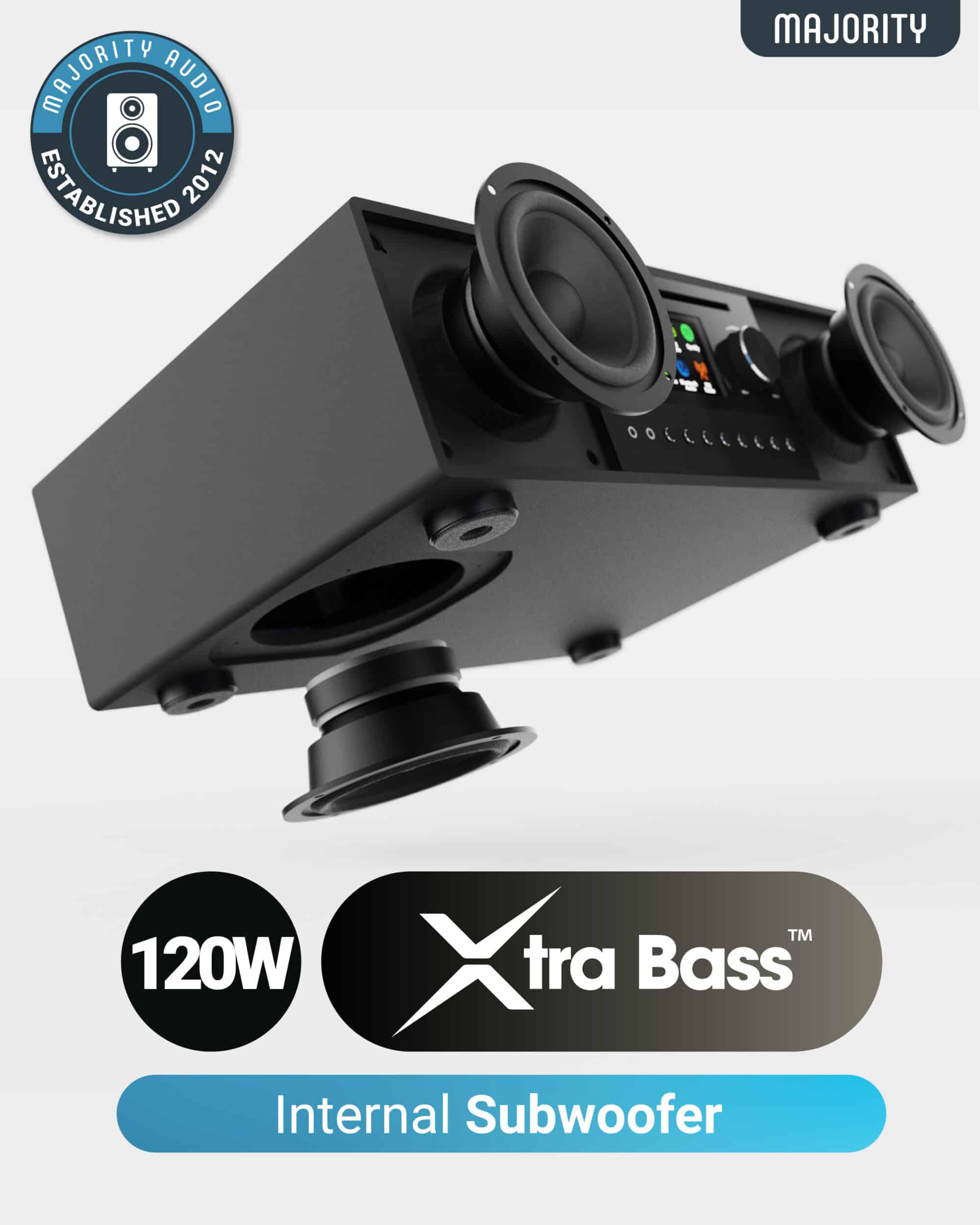 Majority Audio Quadriga stereo alles-in-1 radio met internetradio, DAB+, FM, CD, USB, Spotify en Bluetooth