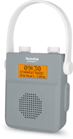 TechniSat DigitRadio 30 DAB+ en FM badkamer radio met Bluetooth ontvangst en oplaadbare accu, grijs