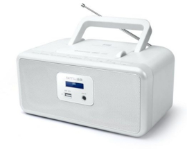 Muse M-32 DBW draagbare Radio CD speler met DAB+, USB en Bluetooth, wit