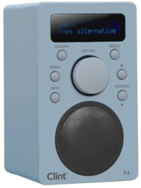 Clint Digital F4 DAB+ en FM radio met accu en Bluetooth audiostreaming, Powdery Blue
