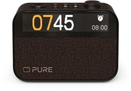 Pure Moment digitale DAB+ en FM wekker klok radio met Bluetooth, Coffee Black