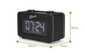 Roberts Revival Rest DAB+ en FM wekker klokradio met Bluetooth, zwart
